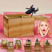 Load image into Gallery viewer, April Fool's Day gift Wooden Prank Trick Practical Joke Home Office Scare Toy Box Gag Spider Mouse Kids Funny Gift