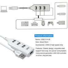 Load image into Gallery viewer, High Quality Multi USB 4 Port USB 2.0 Multi HUB Splitter Socket Expansion Desktop PC Laptop Adapter Converter Data Charger Cable