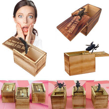 Load image into Gallery viewer, April Fool's Day gift Wooden Prank Trick Practical Joke Home Office Scare Toy Box Gag Spider Mouse Kids Funny Gift
